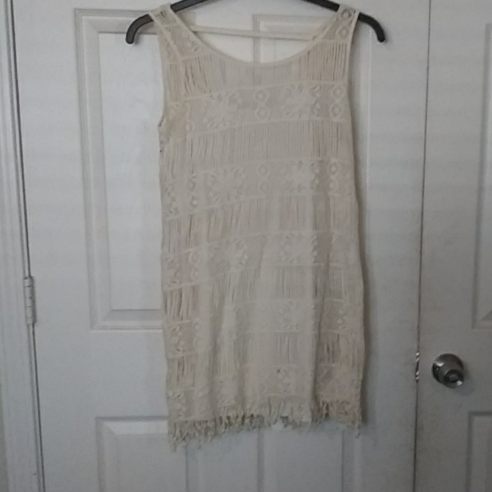 Fringe bottom mini dress